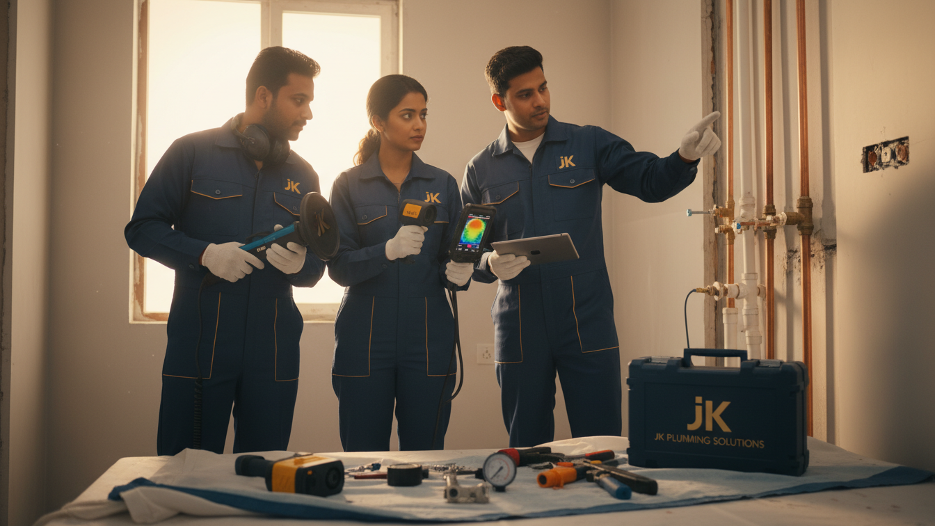 Team performing leak detection